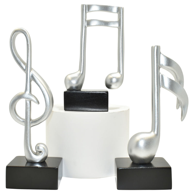 Music Tabletop Sculpture (Set of 3) - Silver