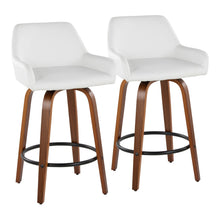 Load image into Gallery viewer, Daniella - Contemporary Fixed Height Counter Stool With Swivel With Round Footrest (Set of 2)
