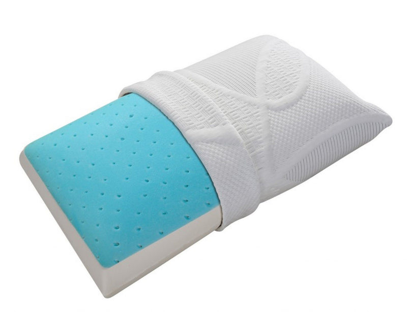 Cool Gel Memory Foam Queen Bed Pillow - Blue