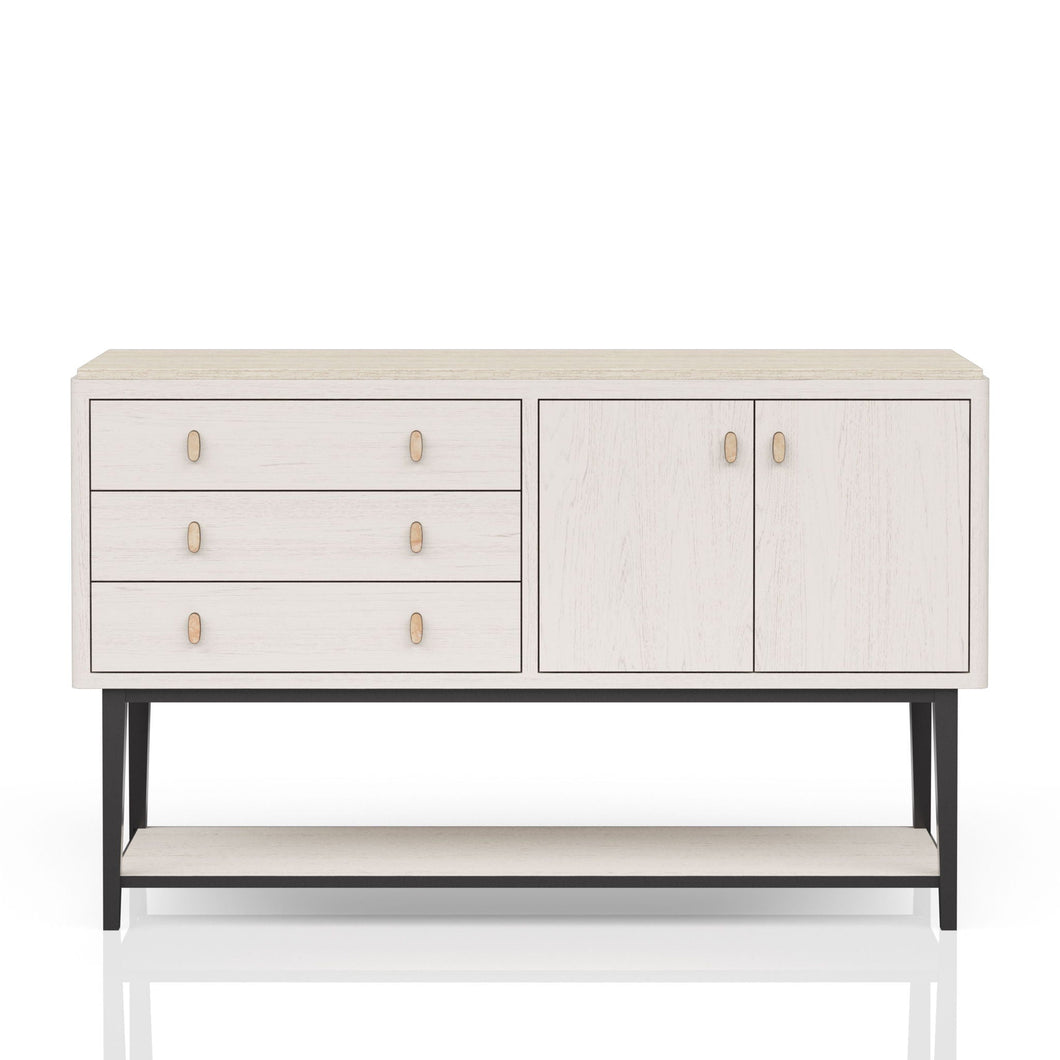 Server With Metal Base - White