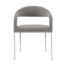 Load image into Gallery viewer, Contemporary Upholstered Polyester Open Back Dining Arm Chairs (Set of 2) - Gray

