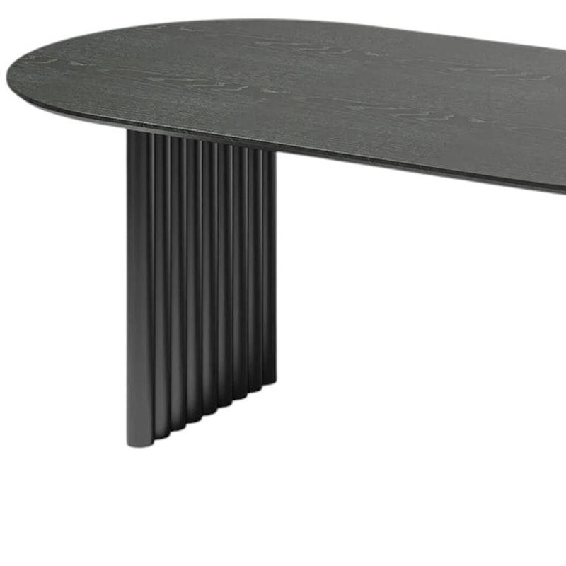67" Solid Wood Mirrored Dining Table - Black