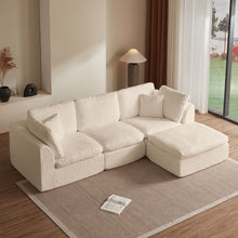 Load image into Gallery viewer, Cloud Sectional Couch, Convertible With Ottoman, 3 Seater Modular Design
