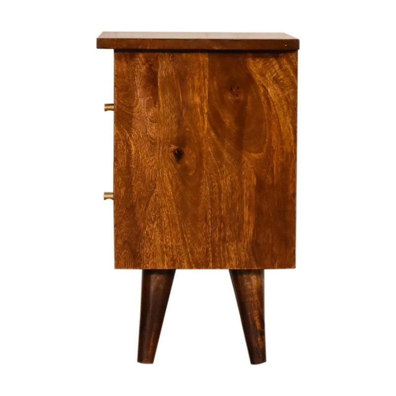 20" Solid Wood 2 Drawer Nightstand - Brown