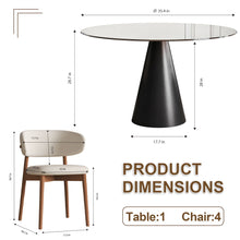 Load image into Gallery viewer, Round Dining Table - Black / Brown - Tempered Glass
