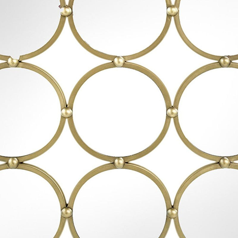 27" Square Iron Framed Accent Mirror - Gold