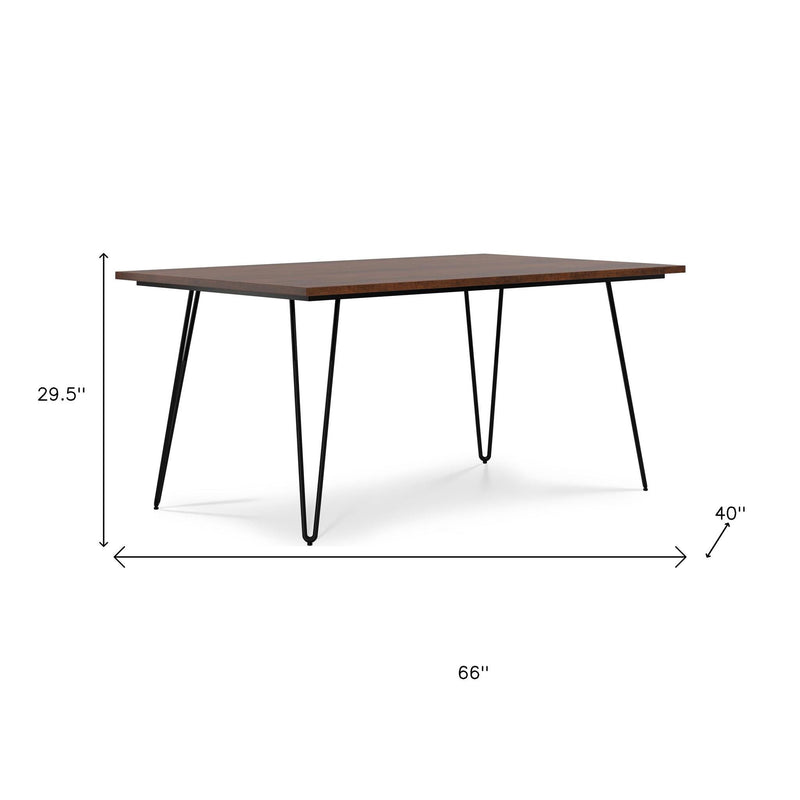 Wood Iron Dining Table - Brown / Black