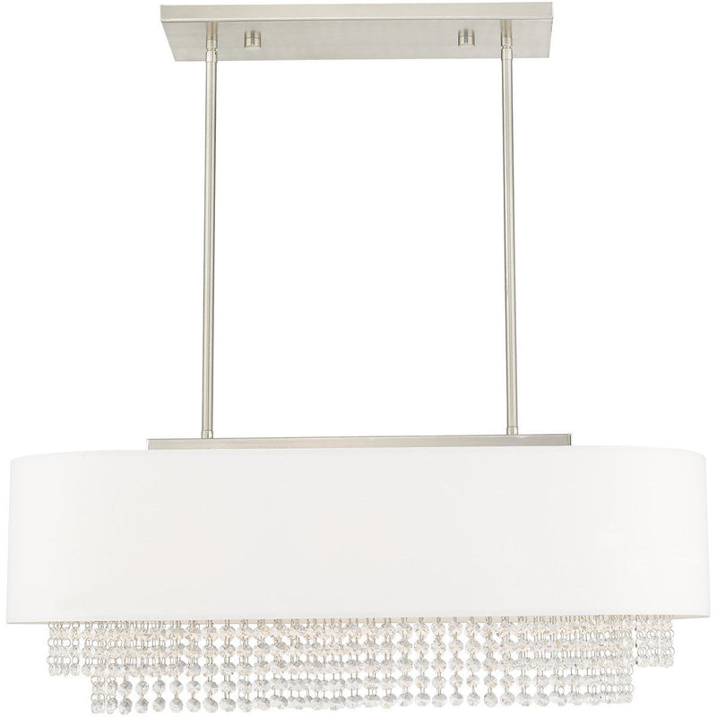 21'' 3-Light Dimmable Chandelier With Shades - Nickel