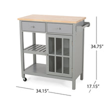 Load image into Gallery viewer, Aidah - Contemporary Kitchen Cart With Wheels - Gray
