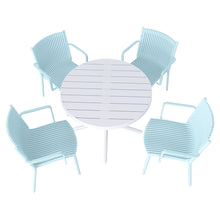 Load image into Gallery viewer, 4 Modern Stackable Plastic Armchair Matched With Round Table
