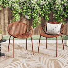 Load image into Gallery viewer, Stackable Outdoor Chairs With Breathable Plastic Backrest (Set of 2)
