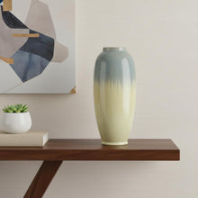 Load image into Gallery viewer, Reactive Glaze Cylinder Table Vase - Blue / Cream
