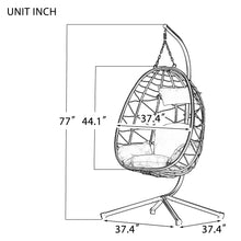 Load image into Gallery viewer, Egg Chair with Stand Indoor Outdoor Swing Chair Patio Wicker Hanging Egg Chair Hanging Basket Chair Hammock Chair with Stand for Bedroom Living Room Balcony
