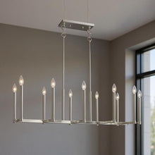 Load image into Gallery viewer, 18'' Ten Light Dimmable Chandelier With Shades - Nickel
