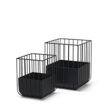 Load image into Gallery viewer, Wire Cage Square Pot Planters (Set of 2) - Black
