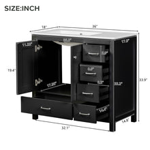 Load image into Gallery viewer, Bathroom Vanity With Ceramic Sink Combo, Abundant Storage Cabinet 2 Soft Close Doors And 5 Drawers
