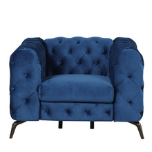 Load image into Gallery viewer, 40.5&quot; Velvet Upholstered Accent Sofa,Modern Single Sofa Chair with Button Tufted Back,Modern Single Couch for Living Room,Bedroom,or Small Space,Blue
