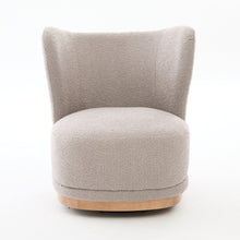 Load image into Gallery viewer, Curved Back Swivel Lounge Chair With Rotating Base For Home - Gray
