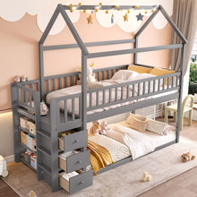 Load image into Gallery viewer, Bunk Bed With Shelves And Drawers, Storage Focused Design
