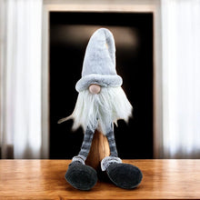 Load image into Gallery viewer, Fabric Christmas Santa Mrs. Claus Standing Gnome - White / Blue / Black
