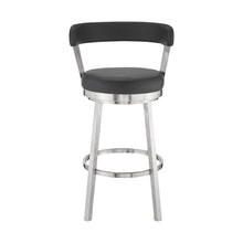 Load image into Gallery viewer, Swivel Backless Bar Height Bar Chair - Black / Silver
