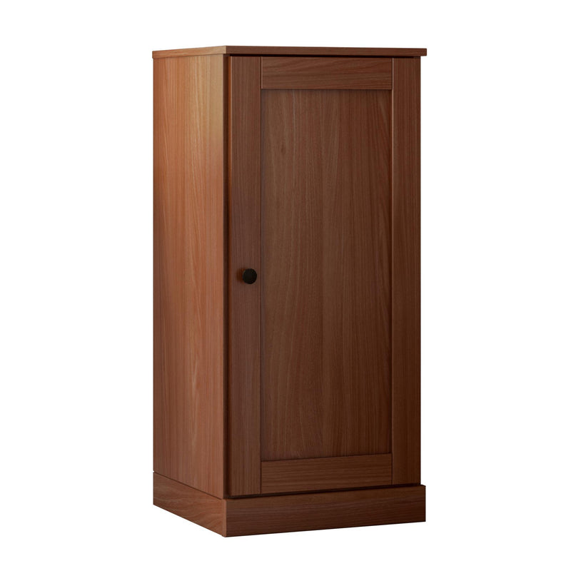 Solid Wood Adjustable Three Tier Library Bookcase With One Door (751319) - Coffee