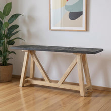 Load image into Gallery viewer, 70" Solid Wood Trestle Console Table - Brown
