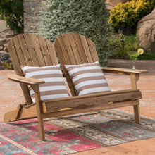 Load image into Gallery viewer, Outdoor Adirondack Rocking Loveseat With Hand Crafted Details
