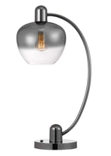 Load image into Gallery viewer, Metal Table Lamp With Silver Metallic Globe Shade - Gunmetal
