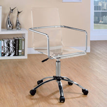 Load image into Gallery viewer, Clear Office Chair With Caster Wheels Futuristic Design, Adjustable Height - Clear
