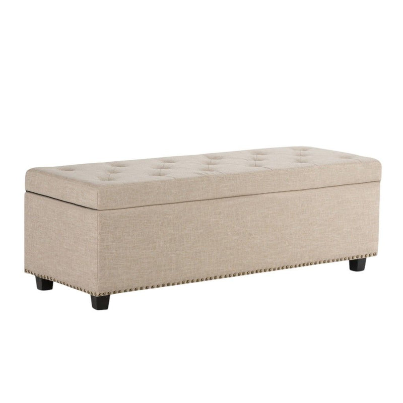 48" Upholstery Storage Ottoman - Dark Brown