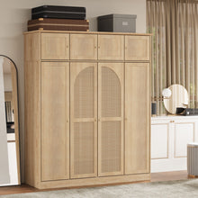 Load image into Gallery viewer, 8 Door Armoire Wardrobe With Adjustable Shelves And Hanging Rod
