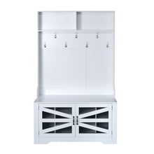 Load image into Gallery viewer, Entryway Bench With Coat Rack, 3 In 1 Design And Adjustable Shelves
