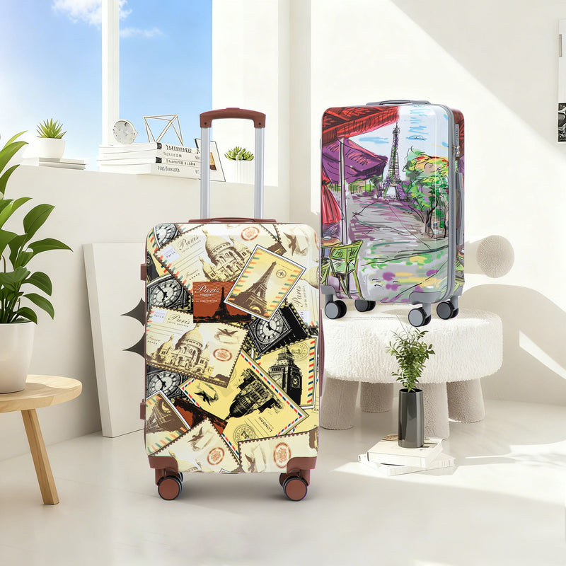 3 Piece Spinner Luggage Set 20" / 24" / 28" With Combination Lock And Silent Wheels - Coffee