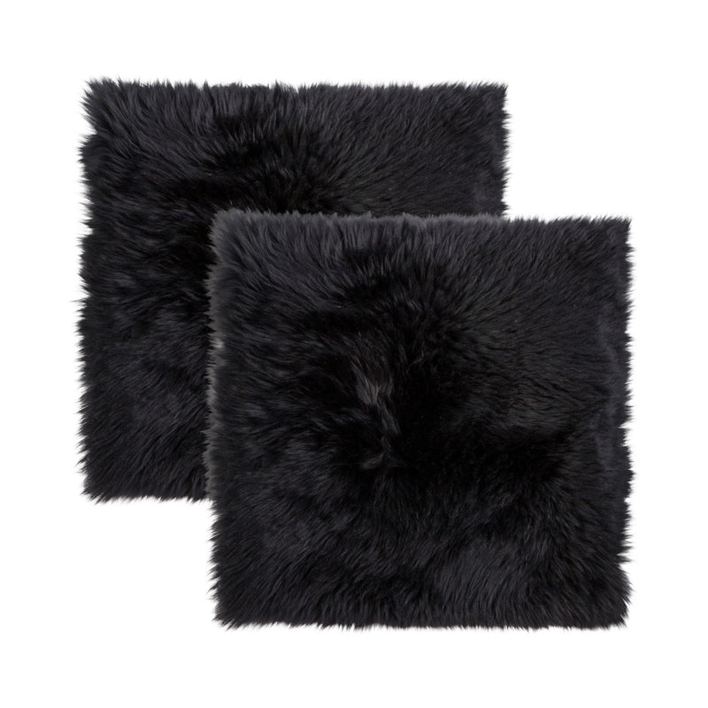 17" X 17" Wool Chair Pads (Set of 2) - Black