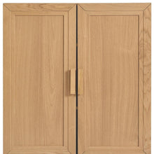 Load image into Gallery viewer, Wood Corner Paneled Accent Cabinet With Two Doors - Natural
