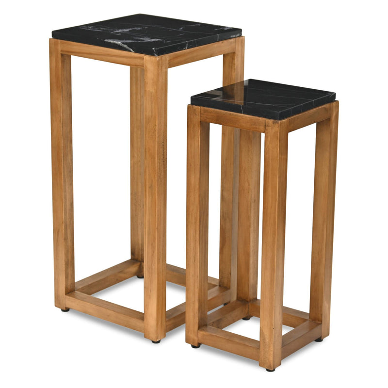 Square Nested Tables (Set of 2) - Black / Brown