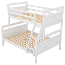 Load image into Gallery viewer, Twin over Full Bunk Bed with ladder, Safety Guardrail, Perfect for Bedroom, White(Old SKU: SM000118AAK-1)
