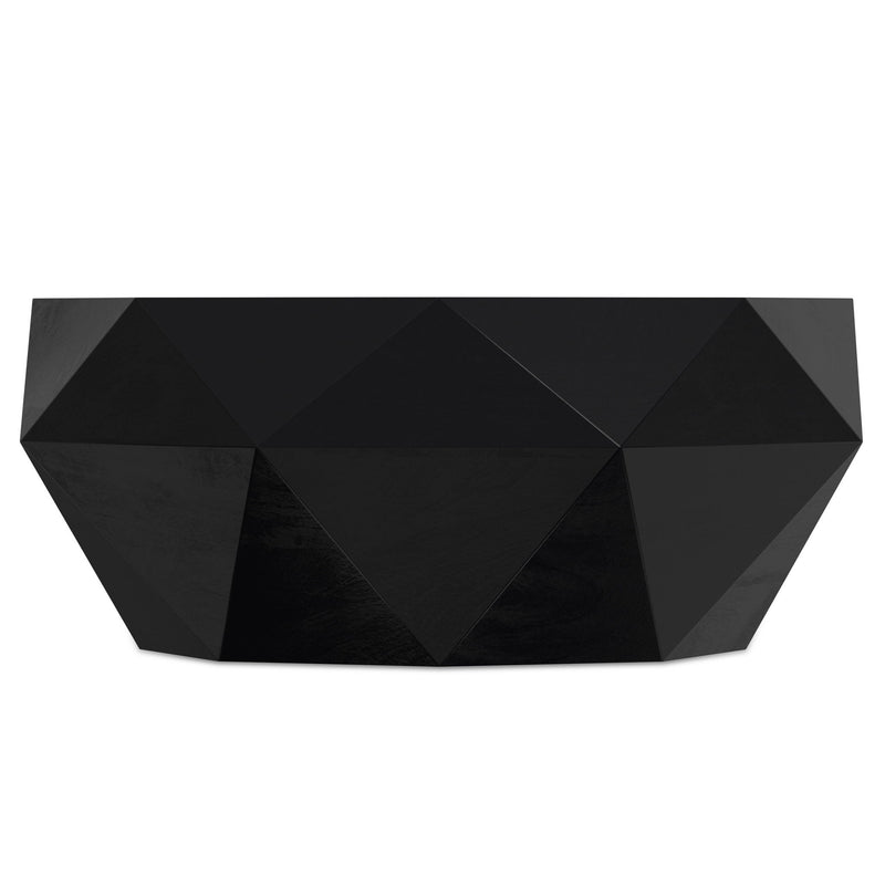 Solid Wood Free Form Solid Wood Coffee Table - Black