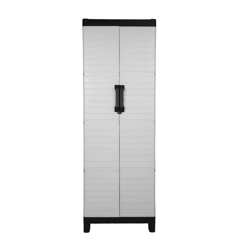 Plastic Square Accent Cabinet With Two Doors (738478) - Gray
