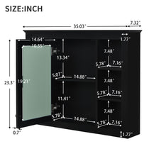Load image into Gallery viewer, Wall Mounted Medicine Cabinet With Mirror, Storage Cabinet Featuring 6 Open Shelves And Adjustable Interior
