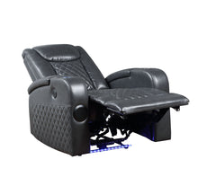 Load image into Gallery viewer, Alair - Leather Aire Power Motion Recliner With Bluetooth, Wireless Charger Cupholder - Dark Gray
