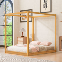 Load image into Gallery viewer, Wood Canopy Platform Bed With Support Legs And Airflow Slats
