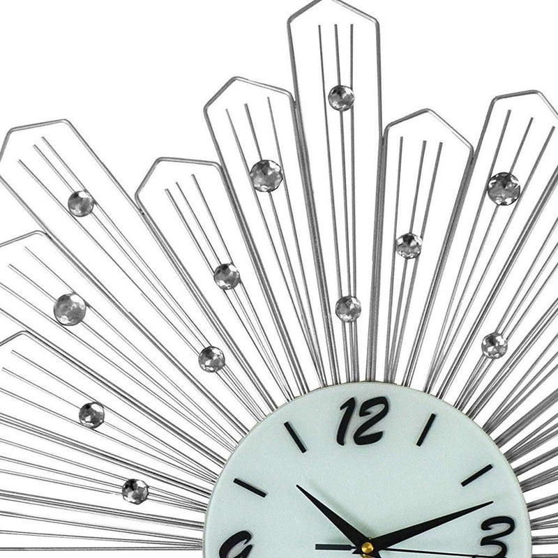 Silent Analog Novelty Wall Clock (626536) - Silver / White