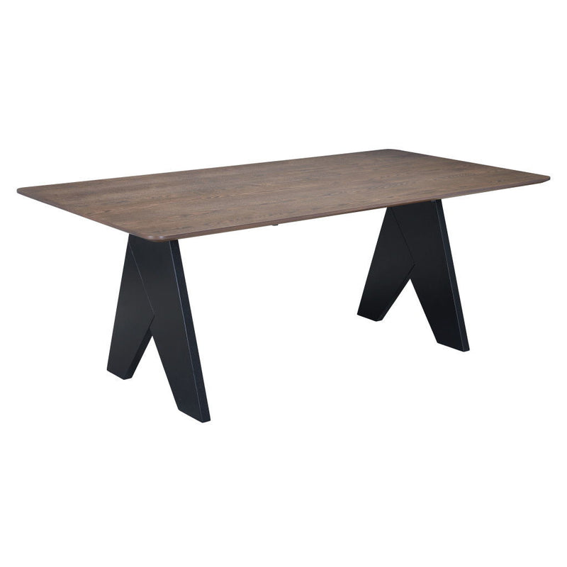 79" Wood And Solid Wood Pedestal Base Dining Table - Espresso