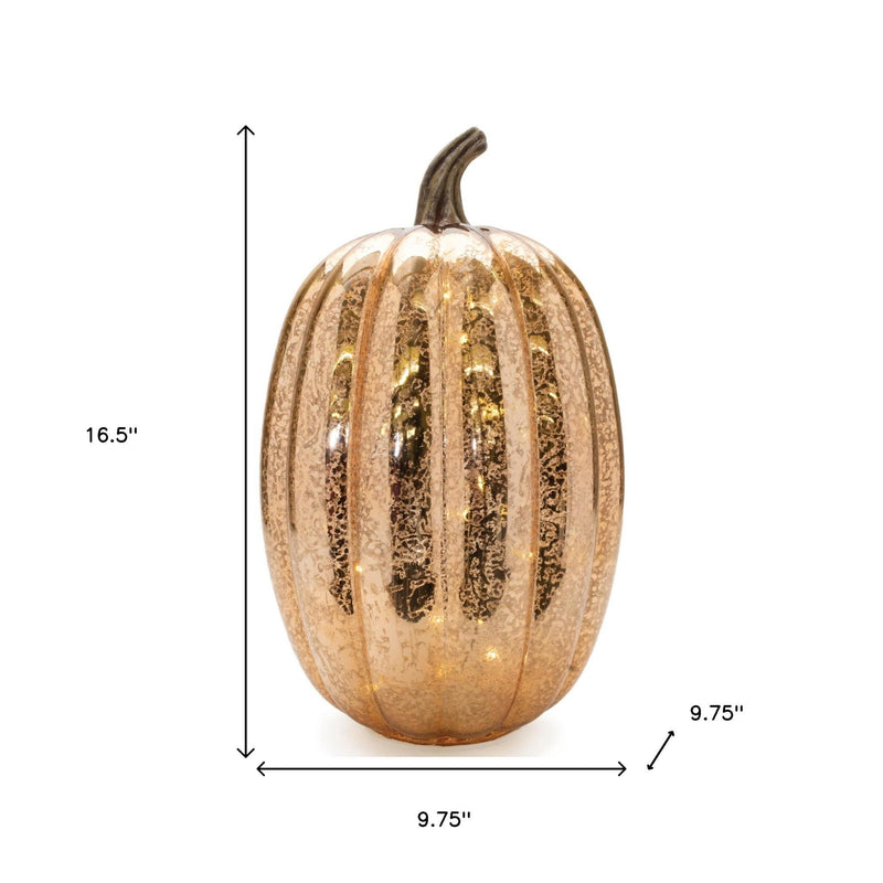 Pumpkin Thanksgiving Pumpkin Tabletop Sculpture With LED (Set of 2) - Orange