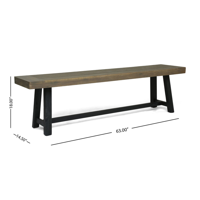 Cloud - Outdoor Bench With Acacia Wood Frame And Slat Panel Design