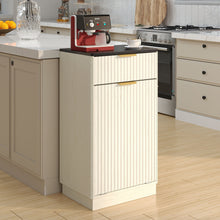 Load image into Gallery viewer, Tilt Out Trash Can Cabinet With Wave Textured Drawer &amp; Pull Out Bin
