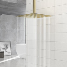 Load image into Gallery viewer, 16" Square Rainfall Shower Head Fixed Wall Mount With Full Body Coverage &amp; Self Cleaning Silicone Nozzles
