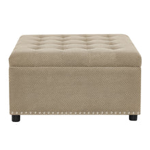 Load image into Gallery viewer, Square Tufted Storage Ottoman With Nailhead Trim
